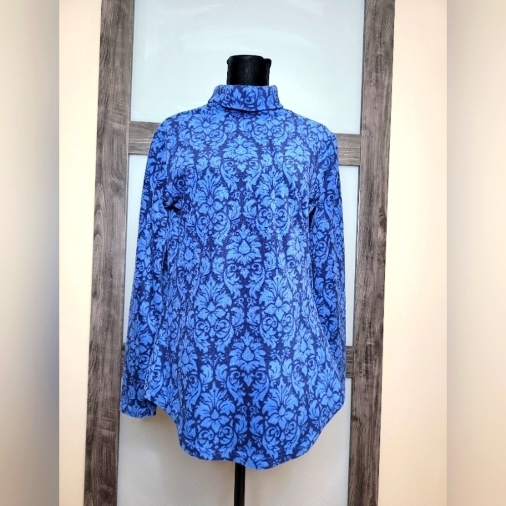 Great Northwest Indigo Silver Turtleneck S